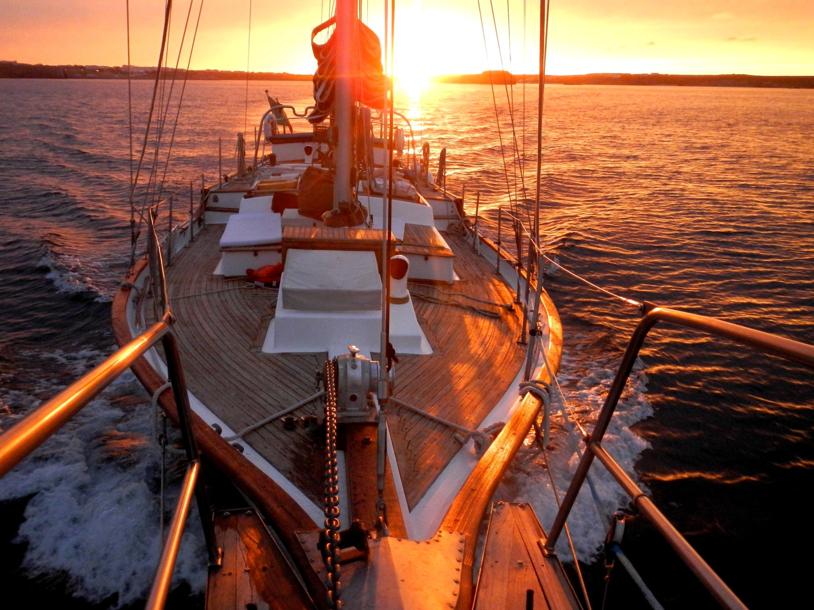 Daylight or Sunset on a Vintage Sailboat