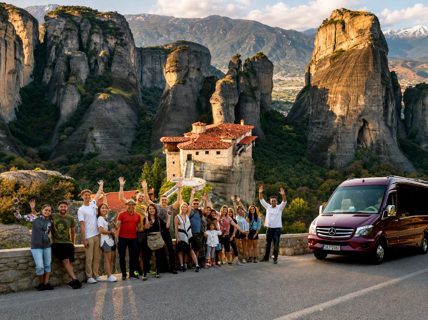 Meteora Monasteries Day Trip with Caves & Lunch
