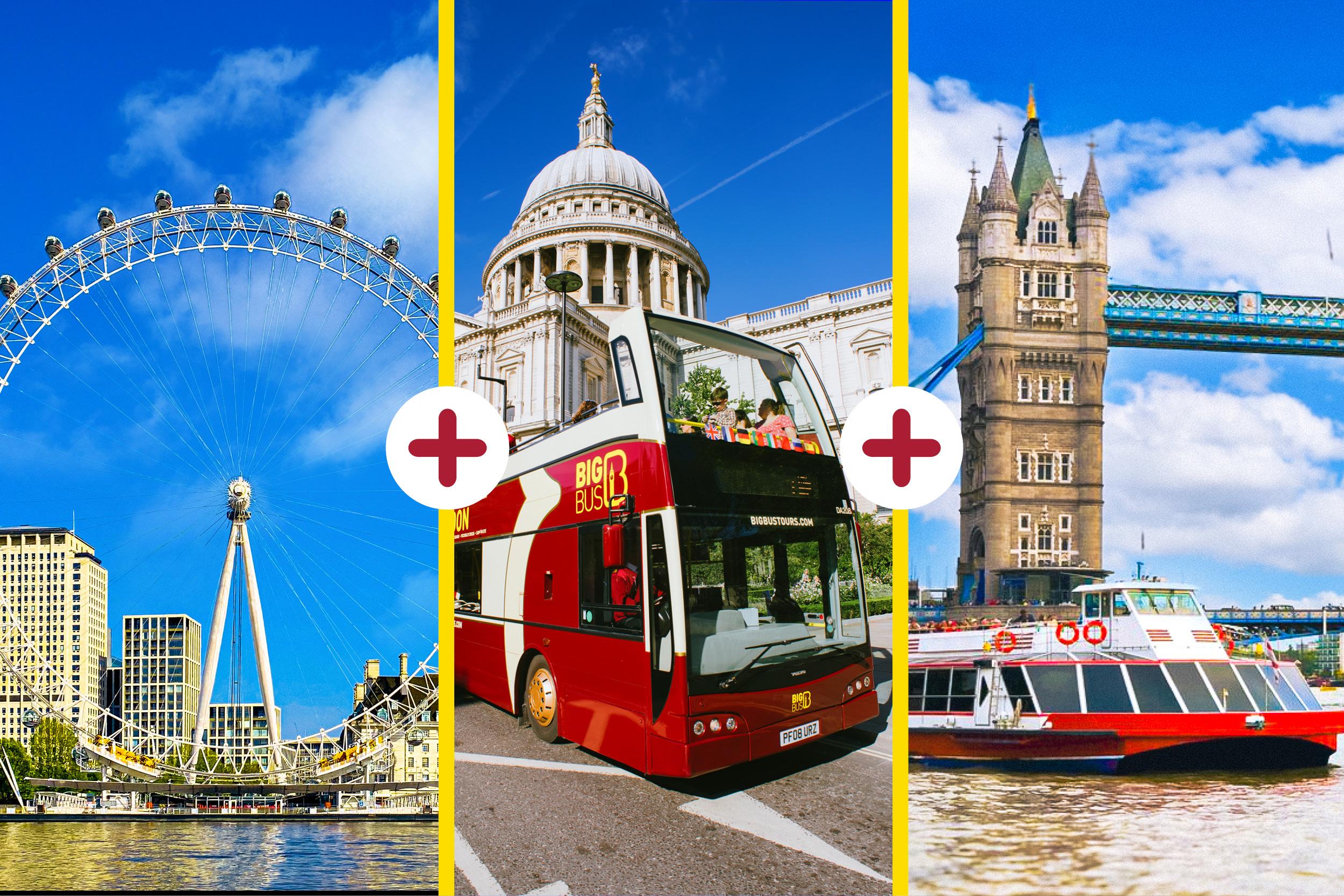 London Eye, River Cruise, & Hop-on Hop-off Bus Tour