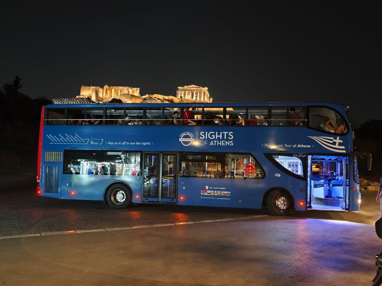 Athens panoramic tour by night