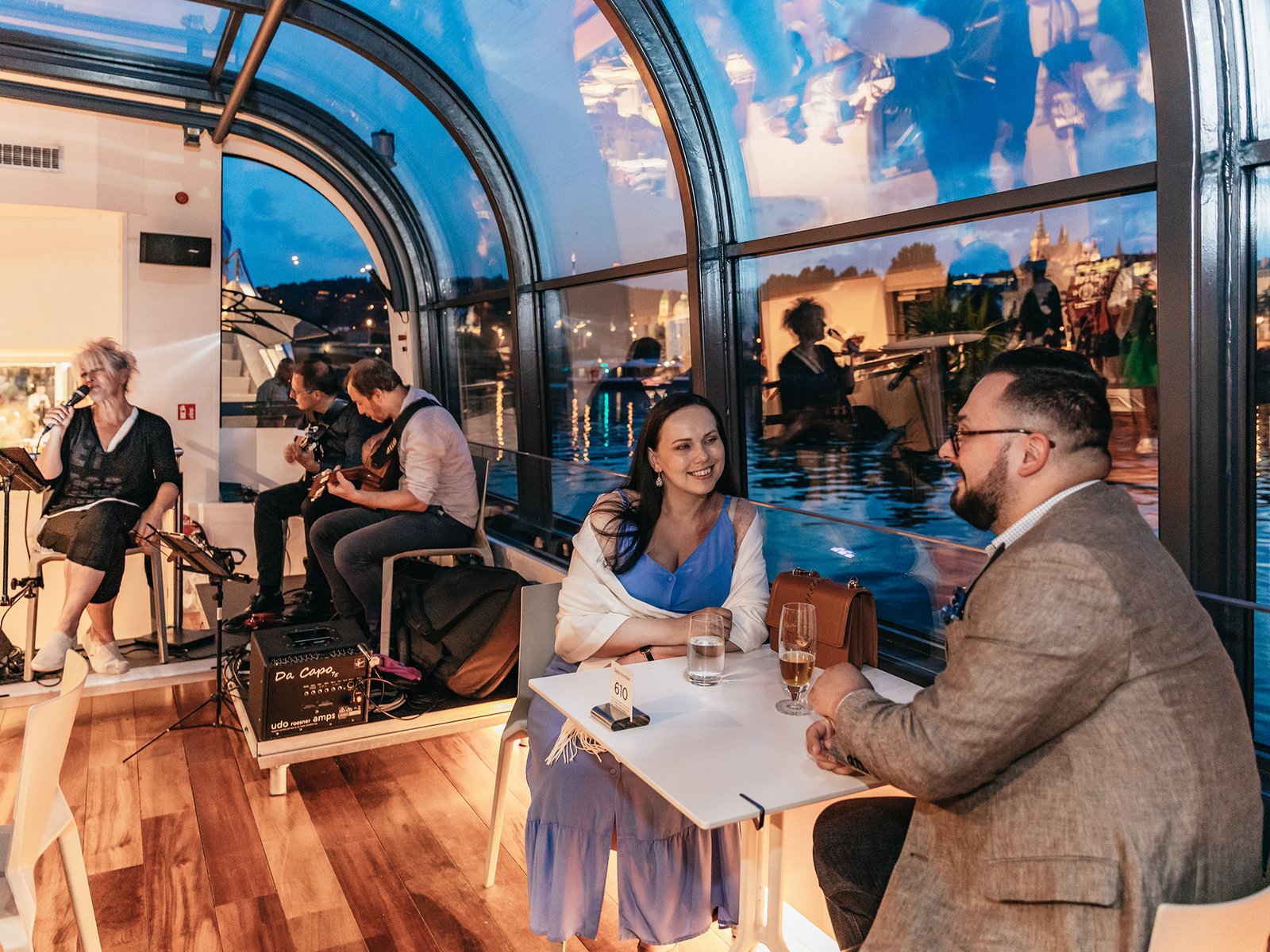 Sightseeing Dinner Cruise on Open-Top Glass Boat